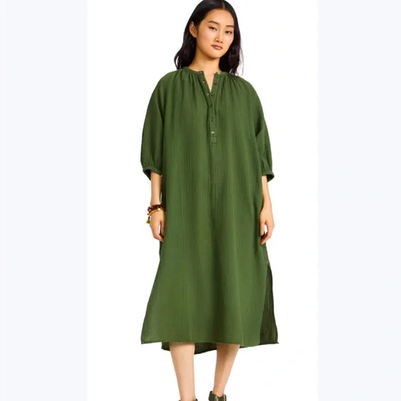 Sundry Dresses | Sundry Henley Loose Dress Size 0 (XS) Shopbop Anthro Casual Beach Style | Color: Green | Size: 0 | Christalizer's Closet